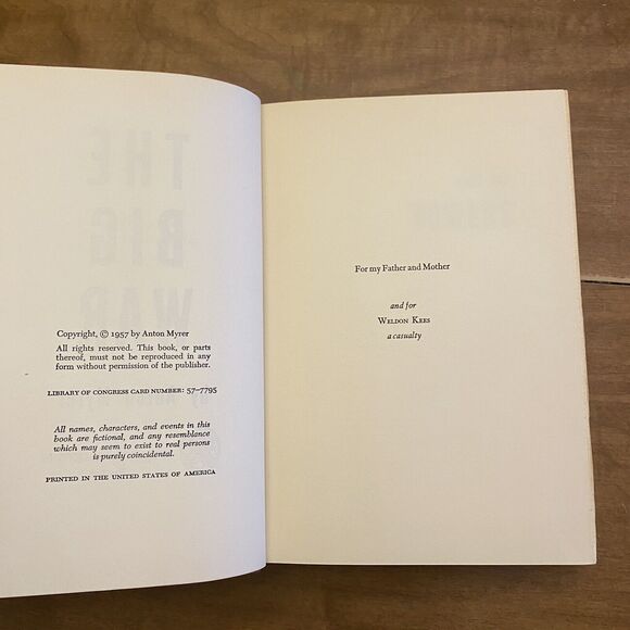 THE BIG WAR Myrer, Anton 1957 First Edition First Printing With DJ - Picture 5 of 9